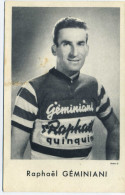 PERSONNAGES HISTORIQUES - CPA - Raphaël Géminiani, Coureur Cycliste Français - CYCLES "RAPHAËL GEMINIANI" Montluçon - Sporters