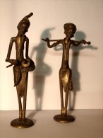 DEUX FIGURINES ART AFRICAIN - BURKINA FASSO.  Un Musicien Et Un Berger - Afrikaanse Kunst