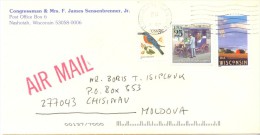 1998. USA, The Letter By Air-mail Post From Nashotan(Wisconsin) To Moldova - Briefe U. Dokumente