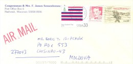 2003. USA, The Letter By Air-mail Post From Nashotan(Wisconsin) To Moldova - Brieven En Documenten