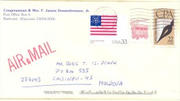 2000. USA, The Letter By Air-mail Post From Nashotan(Wisconsin) To Moldova - Cartas & Documentos