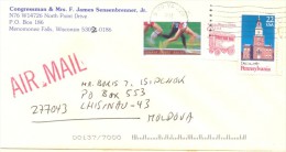 2001. USA, The Letter By Air-mail Post From Menomonee(Wisconsin) To Moldova - Covers & Documents