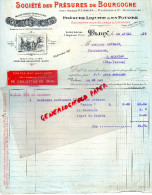 21 - DIJON - BELLE FACTURE SOCIETE DES PRESURES DE BOURGOGNE- P. LIGNIER- 7 IMPASSE BIZOT- 1919 - 1900 – 1949