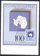 Germany Deutschland Maximum Card 1981: Polarforschung Antarktik; Antarctic Map Antarktis - Vertrag - Esploratori E Celebrità Polari