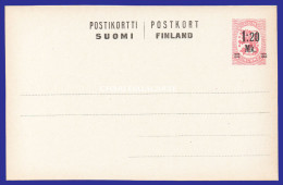 FINLAND 1922 PREPAID CARD 1Mk. 20 ON 20 PENNI ROSE HIGGINS & GAGE 62 UNUSED EXCELLENT CONDITION - Postwaardestukken