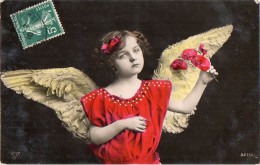 Jolie Fille, Fillette Avec Des Ailes D'ange, Fleurs - écrite En 1910 - Engelen