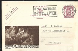 Publibel Obl. N° 685a Brune ( Grottes De Han Et De Rochefort) Obl: Antwerpen 04/11/1947 - Werbepostkarten