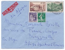 FRANCE CONGO - LETTRE PAR AVION 30 10 1937 PARIS BRAZZAVILLE AEF CACHET ARRIVEE - 1927-1959 Brieven & Documenten