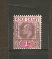 GOLD COAST 1906 1d SG 50b CHALK - SURFACED PAPER LIGHTLY MOUNTED MINT Cat £18 - Gold Coast (...-1957)