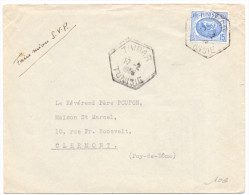 TUNISIE LETTRE OBL HEXAGONALE THIBAR - Lettres & Documents