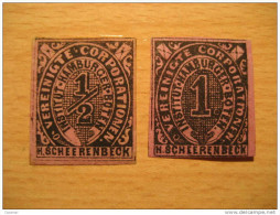 HAMBURG Cat 4/5 Vereinigte Corporationen Institut Hamburger Boten H. Scheerenbeck Allemagne Germany Imperforated Pink P - Privatpost