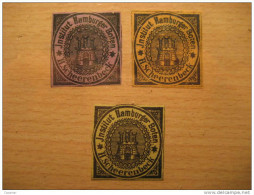 HAMBURG 1862 Cat 2 Institut Hamburger Boten H. Scheerenbeck Allemagne Germany Imperforated 3 Colors - Posta Privata & Locale