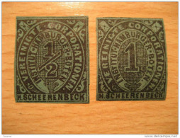 HAMBURG Cat 4/5 Vereinigte Corporationen Institut Hamburger Boten H. Scheerenbeck Allemagne Germany Imperforated Green P - Privatpost