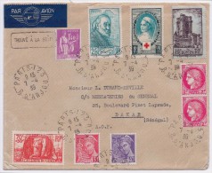 FRANCE SENEGAL - LETTRE PAR AVION PARIS DAKAR 7 4 1939 CACHET ARRIVEE - 1927-1959 Cartas & Documentos