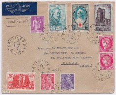 Delcampe - FRANCE SENEGAL - LETTRE PAR AVION PARIS DAKAR 7 4 1939 CACHET ARRIVEE - 1927-1959 Briefe & Dokumente