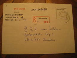 Leeuwarden 1982 To Arnhem PTT Post Postage Paid Free Label On Registered Cover Holland Netherlands - Lettres & Documents