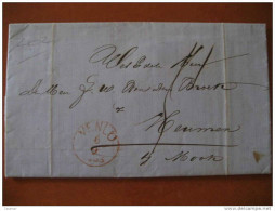 NETHERLANDS 1865 Venlo Stampless Prephilately Sobre Carta Letter Cover Lettre Holland - Covers & Documents