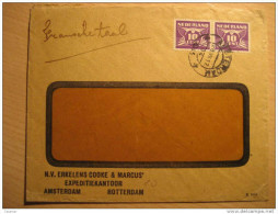 Amsterdam 1943 To France A.X. Red Circle Militar Censored Censure Militaire WW2 Cancel Cover 2 Stamp Pair Holland Net... - Cartas & Documentos