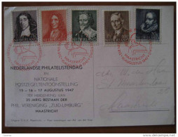 1947 Maastricht 5 Stamps Sellos Serie Rio River Puente Bridge Tarjeta Postal Post Card Carte Postale Holland Netherlands - Cartas & Documentos