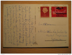Ameland 2 Stamp On Post Card 1969 To Hotel Tropicana Calella De La Costa Spain Holland Netherlands - Covers & Documents