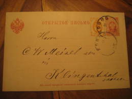 1890 To Klingenthal Germany Cancel Stamp On Empire Postal Stationery Card Russia - Postwaardestukken