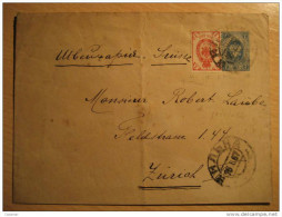 Moscow 1907 To Zurich Switzerland Stamp On Postal Stationery Cover RUSSIA - Lettres & Documents