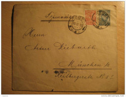 Lodz Poland Polska 1912 To Munchen Germany Stamp On Postal Stationery Cover RUSSIA - Covers & Documents