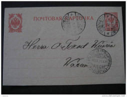RUSSIA 1911 To Nikolainkaupunki FINLANDIA FINLAND 10p Entero Postal Stationery Post Card - Postwaardestukken