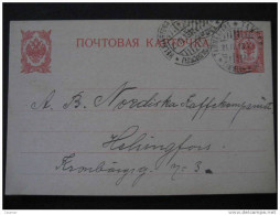 RUSSIA 1913 Tampere Tammerfors To Helsingfors FINLANDIA FINLAND 10p Entero Postal Stationery Post Card - Postwaardestukken
