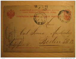 Warsaw WarszawaPoland Polska 1901 To Berlin Germany Postal Stationery Post Card Russia - Stamped Stationery