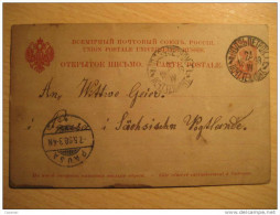 Lodz Poland Polska 1898 To Pausa Sachsischn Vogtlende Germany Postal Stationery Post Card RUSSIA - Enteros Postales