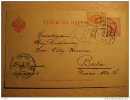 Latvia Latvija Riga 1906 To Berlin Germany Stamp On Postal Stationery Post Card RUSSIA - Stamped Stationery