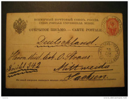 RUSSIA 1891 To Mittmeida ? Germany Allemagne Sachsen Postal Stationery Card Russie Ussr Cccp Russland - Entiers Postaux