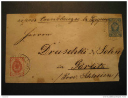 RUSSIA 1891 To Gorlitz Germany Allemagne Postal Stationery Cover RUSSIE USSR CCCP - Stamped Stationery