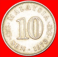 • STAR AND CRESCENT ERROR: MALAYSIA ★ 10 SEN 1973 MINT LUSTER! LOW START★NO RESERVE! - Maleisië