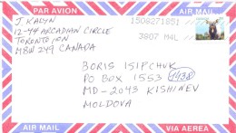 2015. Canada, The Letter By Air-mail Post To Moldova - Lettres & Documents