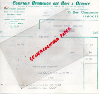 87 - LIMOGES - FACTURE COMPTOIR BERRICHON DES BOIS ET DERIVES- 25 RUE CHARPENTIER-1958 - 1950 - ...