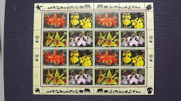 UNO-Genf 510/3 **/mnh KB/sheet, Gef. Arten: Laelia Milleri,  Psygmorchis Pusilla, Dendrobium Cruentum, Purpurknabenkraut - Blocs-feuillets