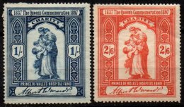 Jubilé De Diamant De La Reine Victoria En 1897 - 2 Timbres Hôpital Prince De Galles - Cinderellas