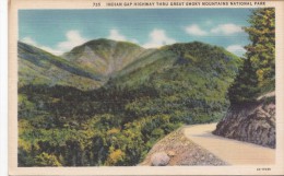 USA, Indian Gap Highway Thru Great Smoky Mountains National Park, Unused Linen Postcard [16576] - USA National Parks