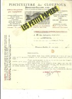 18 - Cher - BRINON-SUR-SAULDRE - Facture PISCICULTURE DES CLOUZIOUX – 1939 - REF 223 - 1900 – 1949