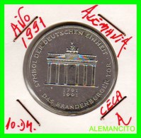 ALEMANIA  - BRD  - MONEDA DE 10 DM  PLATA  S/C  AÑO 1991-A - Gedenkmünzen