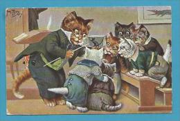 CPA T.S.N Série 962 Fantaisie Chat Cat Kazte Habillé école Maître Souris Mouse Position Humaine Humanisé Ill. A. THIELE - Thiele, Arthur