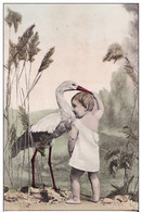 ENFANT ET CIGOGNE -  1903 - Naissance