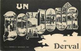 - Loire Atlantique - Ref- B522 - Derval - Un Bonjour  Carte Souvenir Multi Vues Dns Lettres - Carte Bon Etat - - Derval