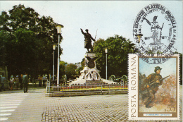 INDEPENDENCE WAR ANNIVERSARY, TURNU MAGURELE MONUMENT, CM, MAXICARD, CARTES MAXIMUM, 1977, ROMANIA - Tarjetas – Máximo