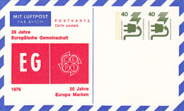 EUROPA CEPT, EUROPA STAMPS ANNIVERSARY, PC STATIONERY, ENTIER POSTAL, PP88, 1976, GERMANY - 1976