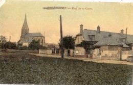 RIBECOURT-DRESLINCOURT RUE DE LA GARE (CARTE GLACE ET COLORISEE) - Ribecourt Dreslincourt