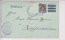 ENTIER   - 1909 - YC SURCHARGE ET VAL COMPLEMENTAIRE (1 TIMBRE PERDU)- PLIS !! - Otros & Sin Clasificación