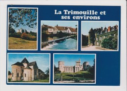 CPM - LA TRIMOUILLE Est Ses Environs - Chateau De Regnier Vieux Moulin Chateau De La Riviere Abbaye Villesalem Multivues - La Trimouille